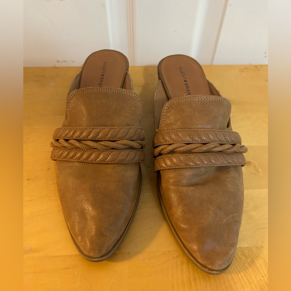 Lucky Brand tan leather mules, size 10M